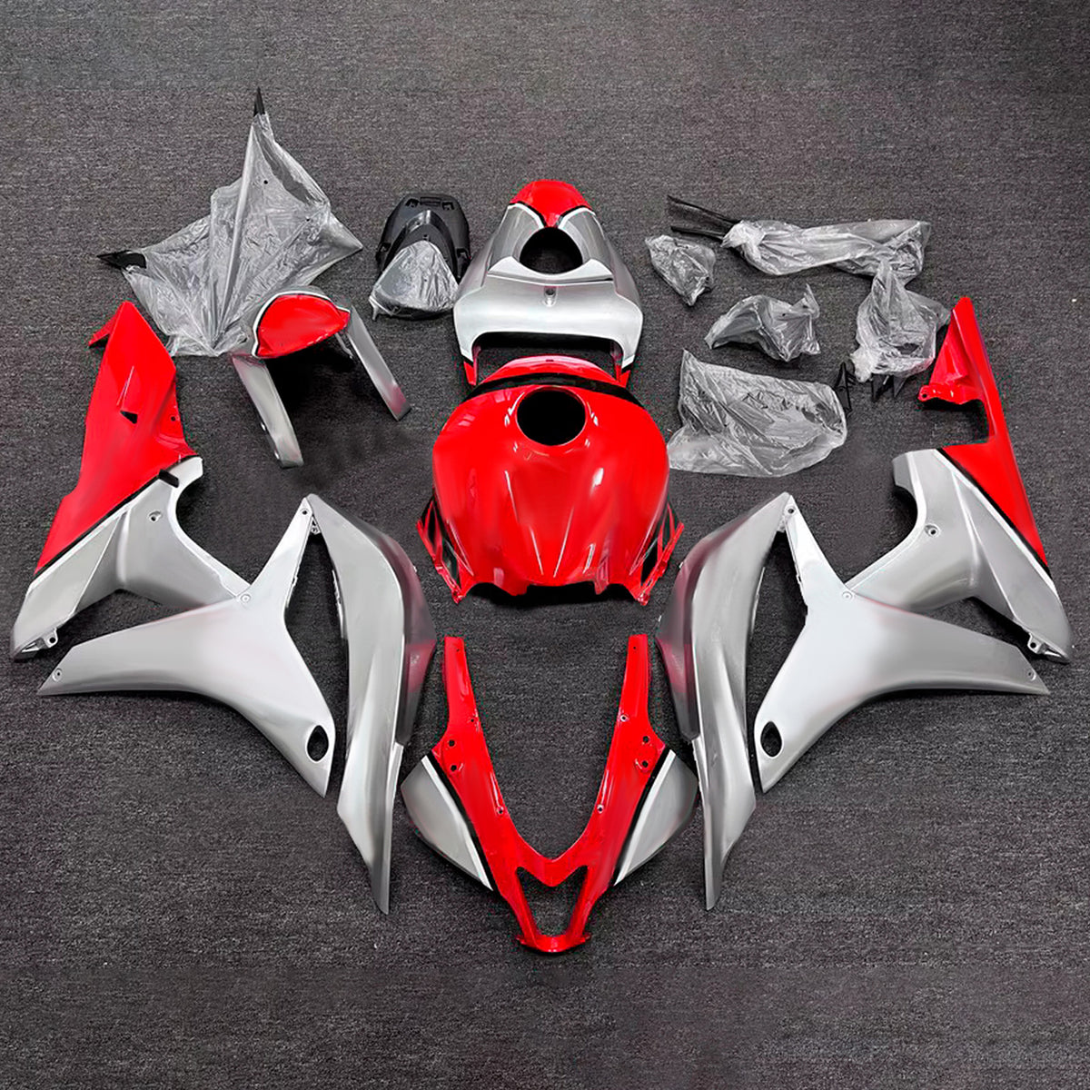 Amotopart 2007-2008 Honda CBR600RR F5 Red Silver Fairing Kit