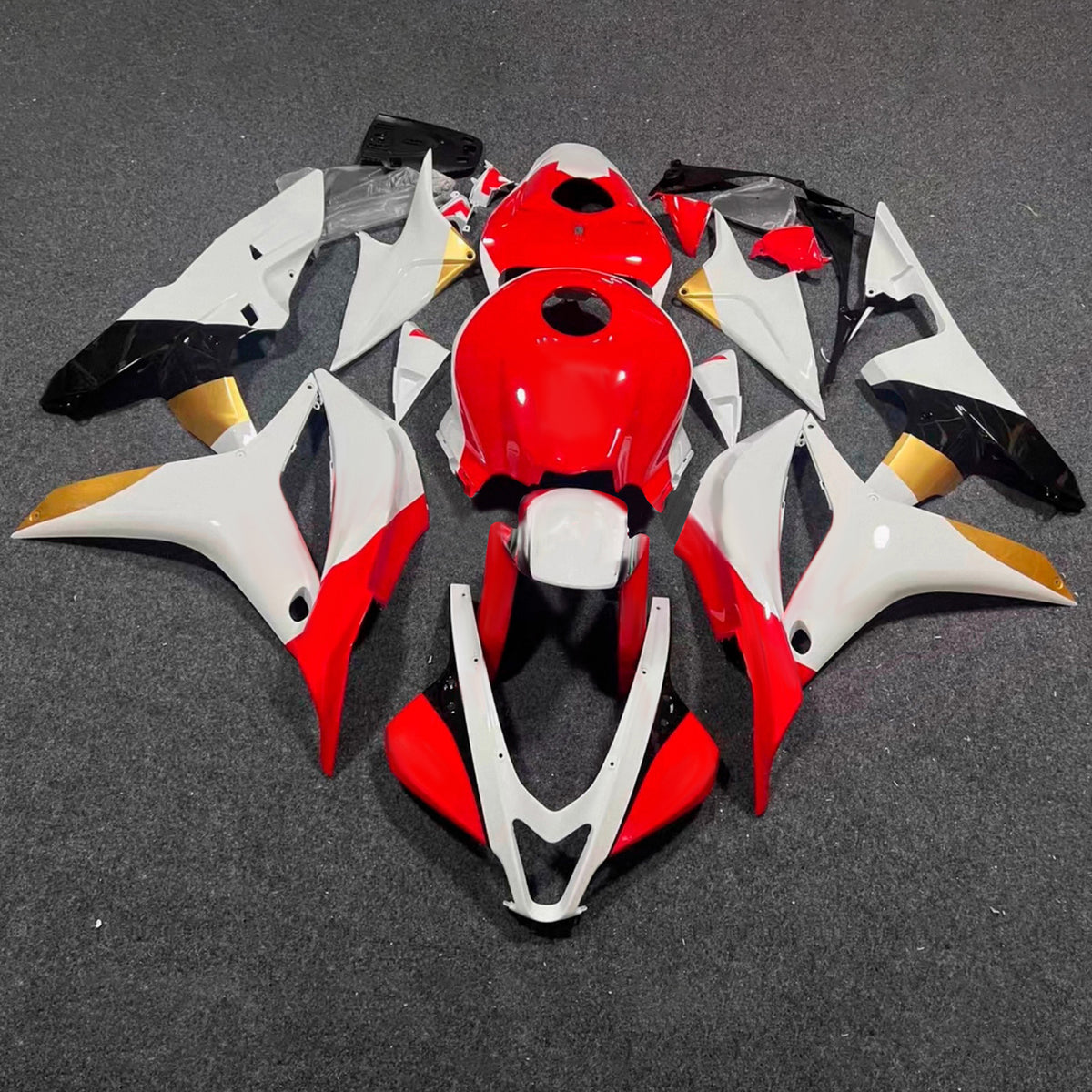 Amotopart 2007-2008 Honda CBR600RR F5 Kit de carenado rojo blanco
