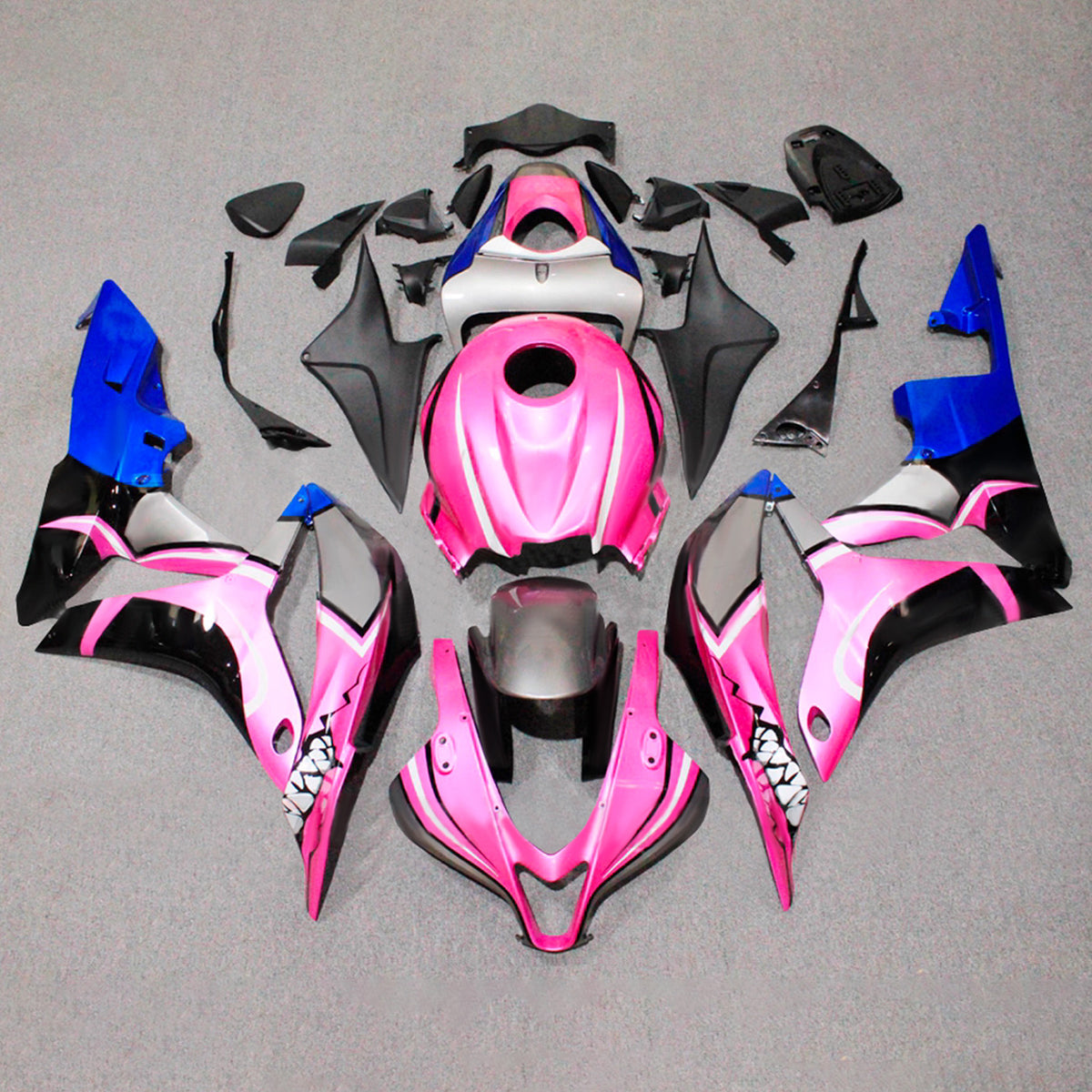 Amotopart 2007–2008 Honda CBR600RR F5 Pink Schwarz Verkleidungsset