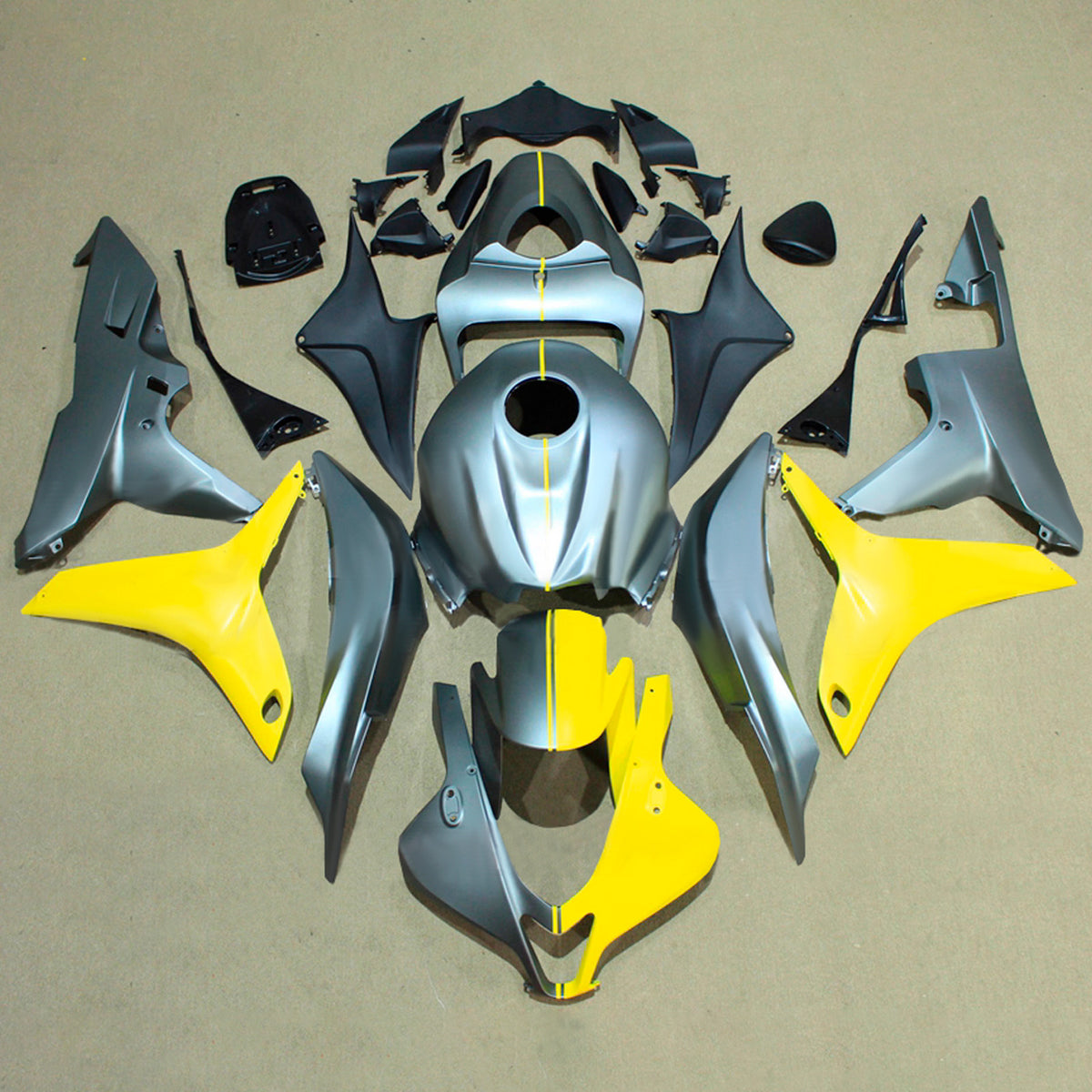 Amotopart 2007-2008 Honda CBR600RR F5 Kit de carénage gris jaune
