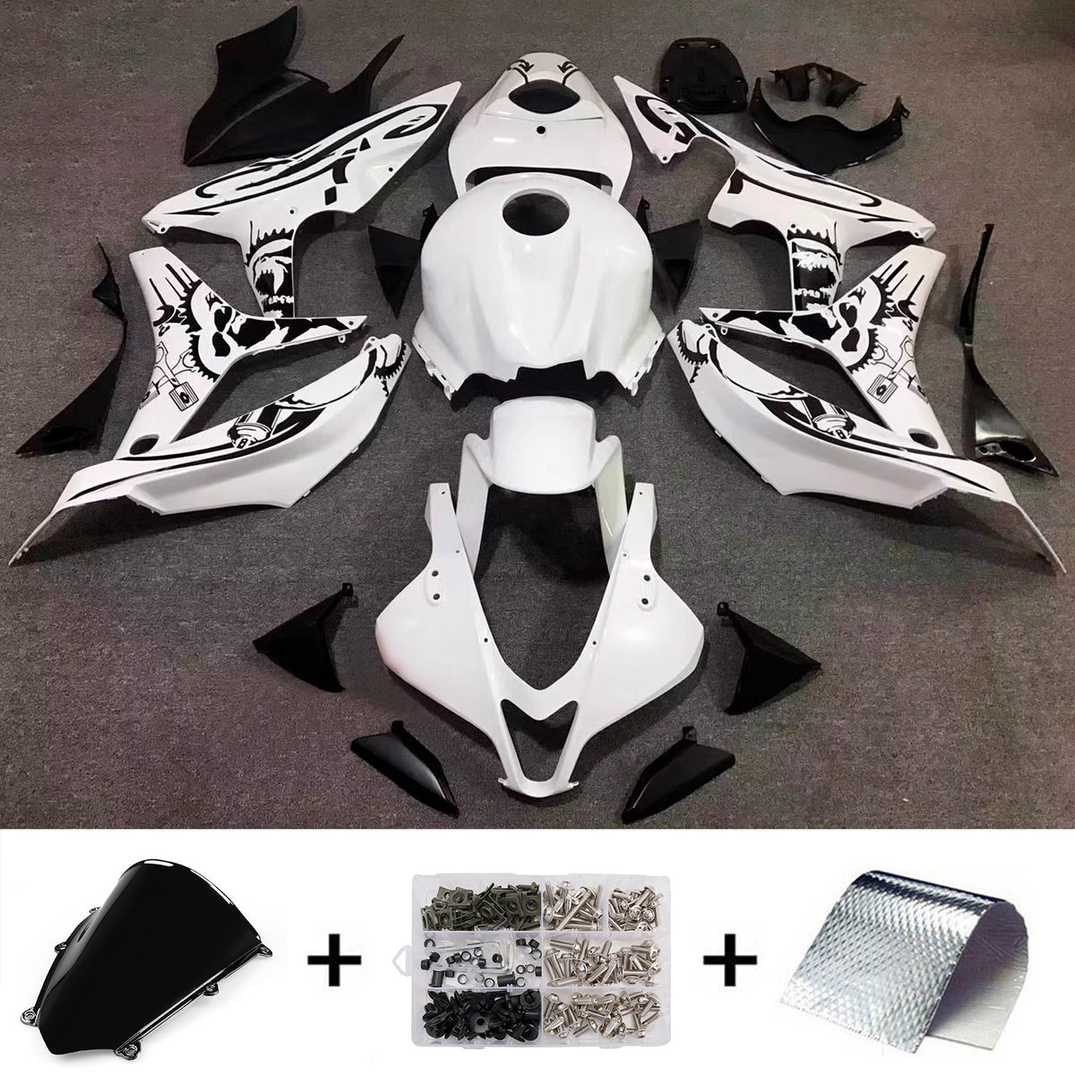 Amotopart 2007–2008 Honda CBR600RR F5 weißes Verkleidungsset