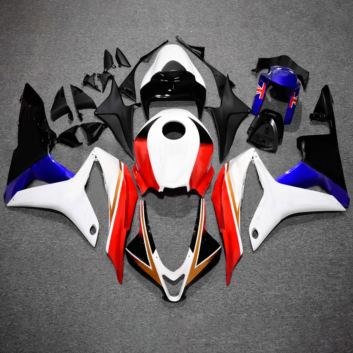 Amotopart 2007–2008 Honda CBR600RR F5 Weiß Rot Verkleidungsset