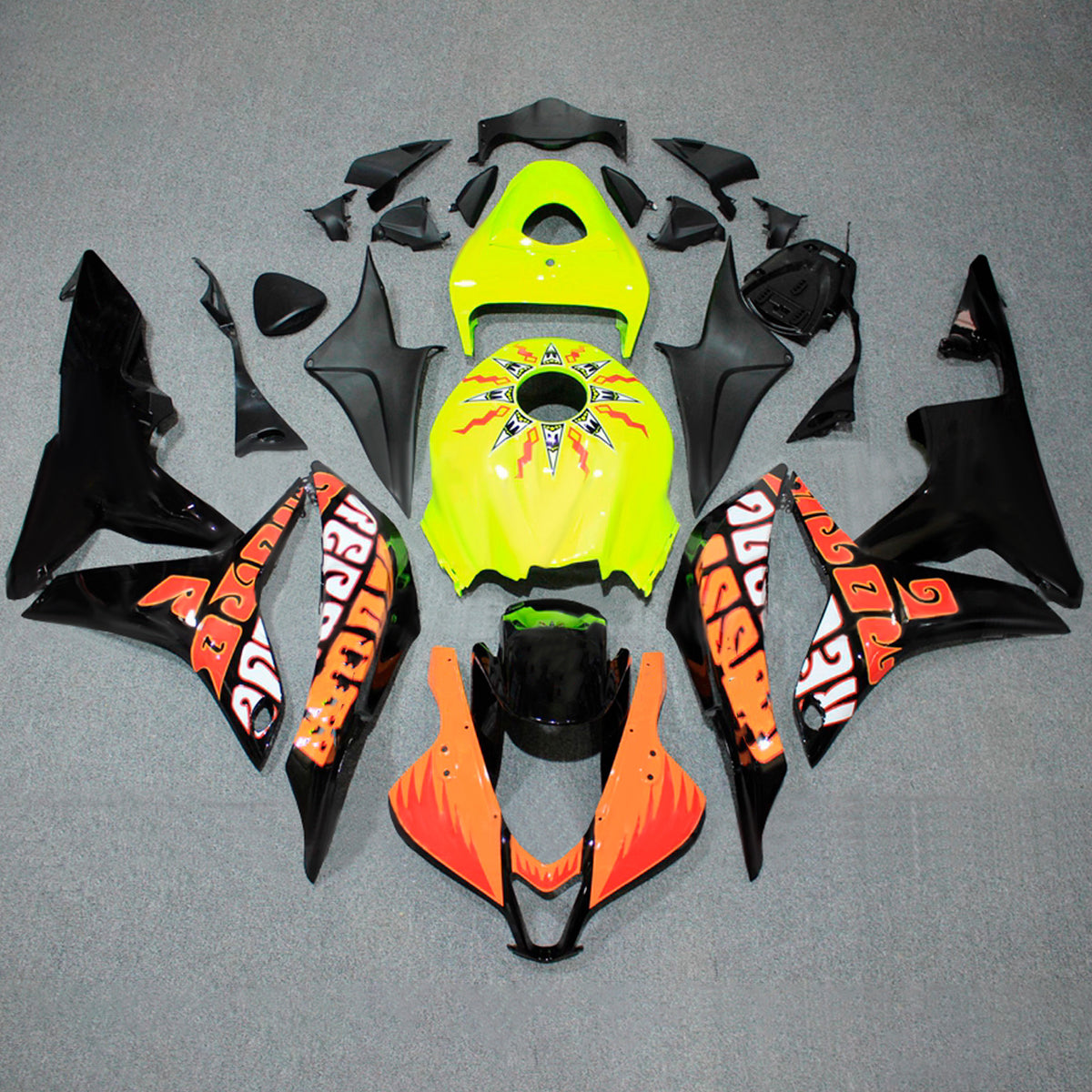 Amotopart 2007-2008 ホンダ CBR600RR F5 イエロー ブラック フェアリングキット