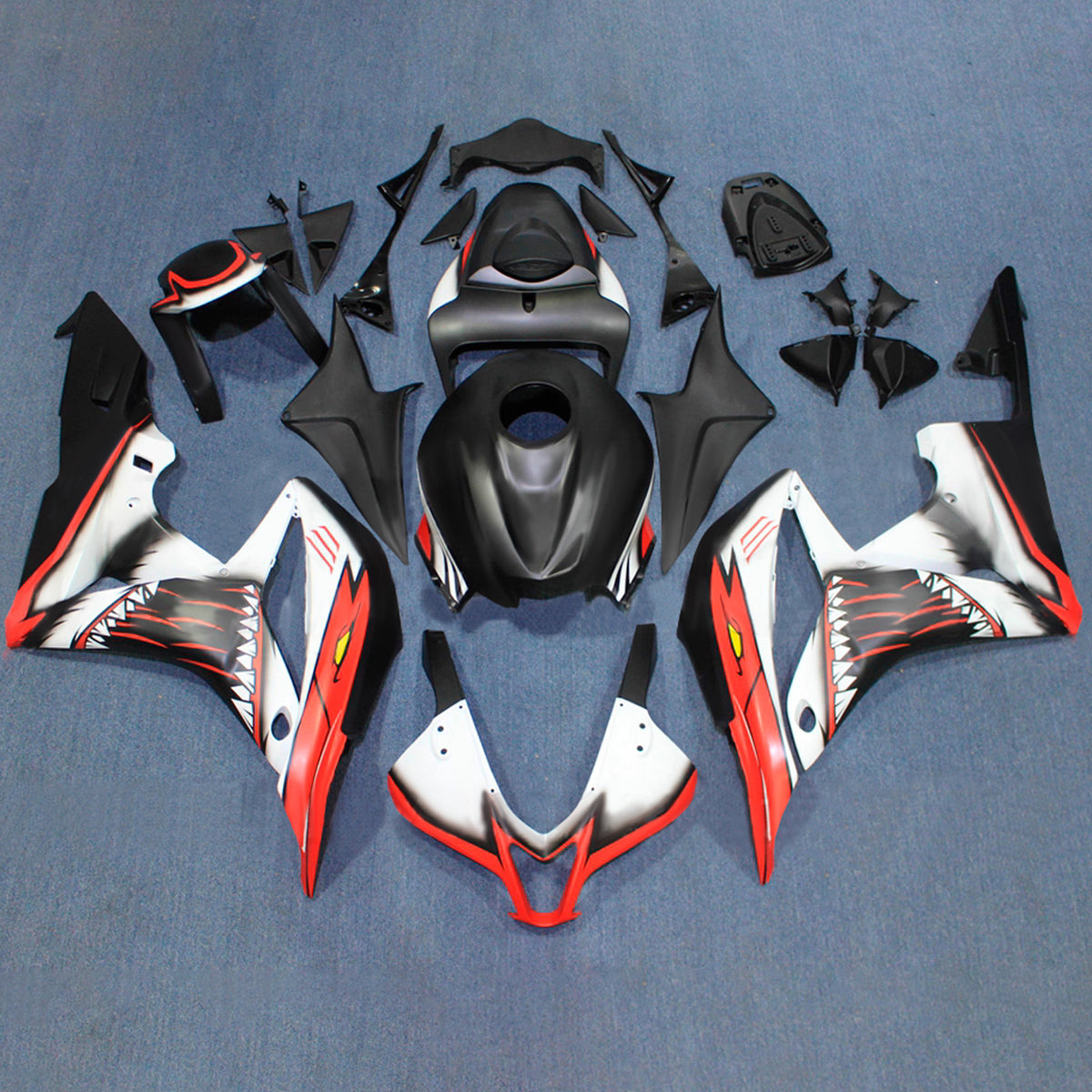 Amotopart 2007-2008 Honda CBR600RR F5 Black White Fairing Kit
