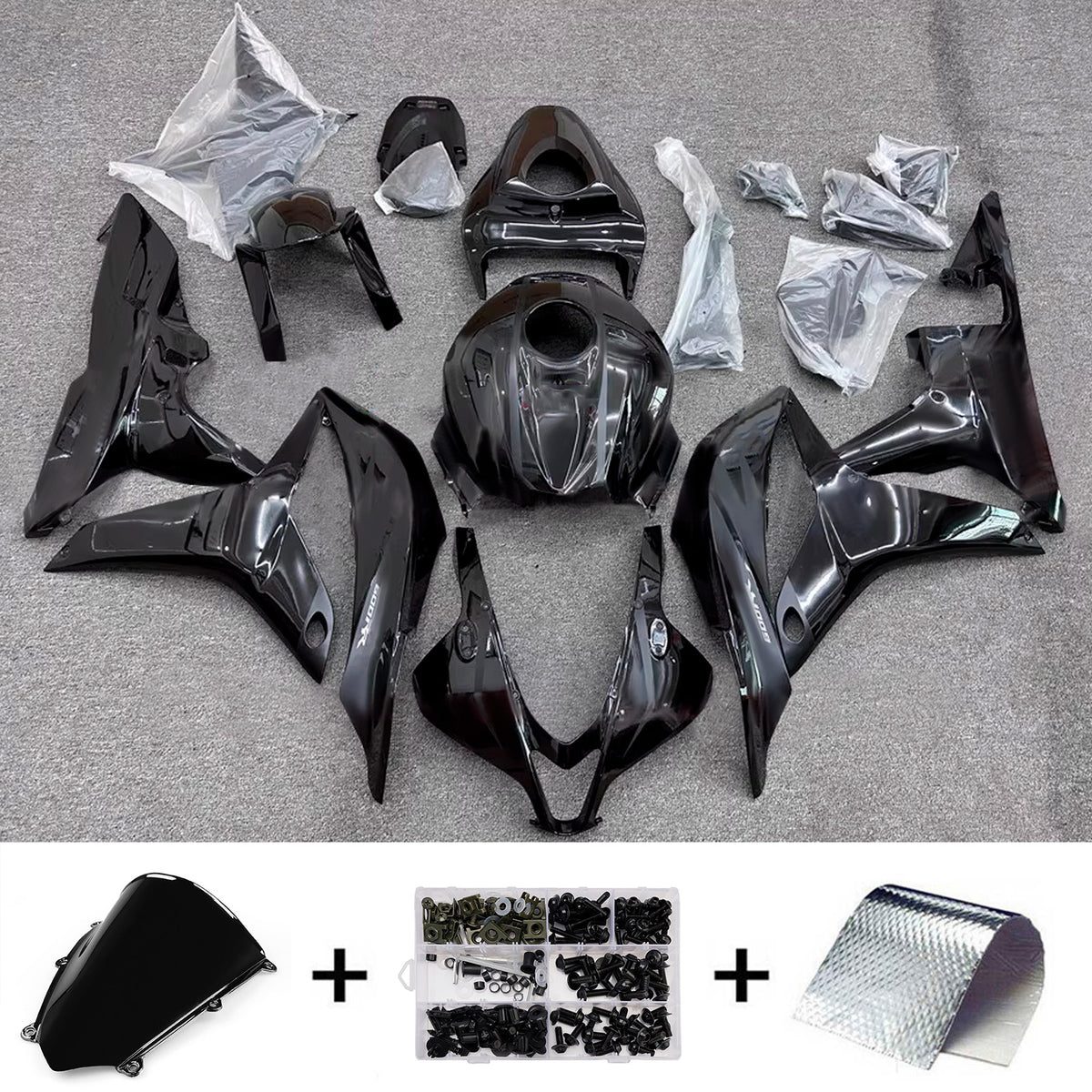 Amotopart 2007-2008 Honda CBR600RR F5 Black Fairing Kit