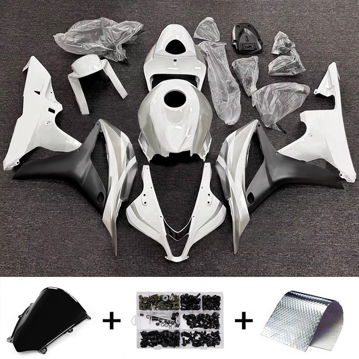Amotopart 2007-2008 Honda CBR600RR F5 White Fairing Kit