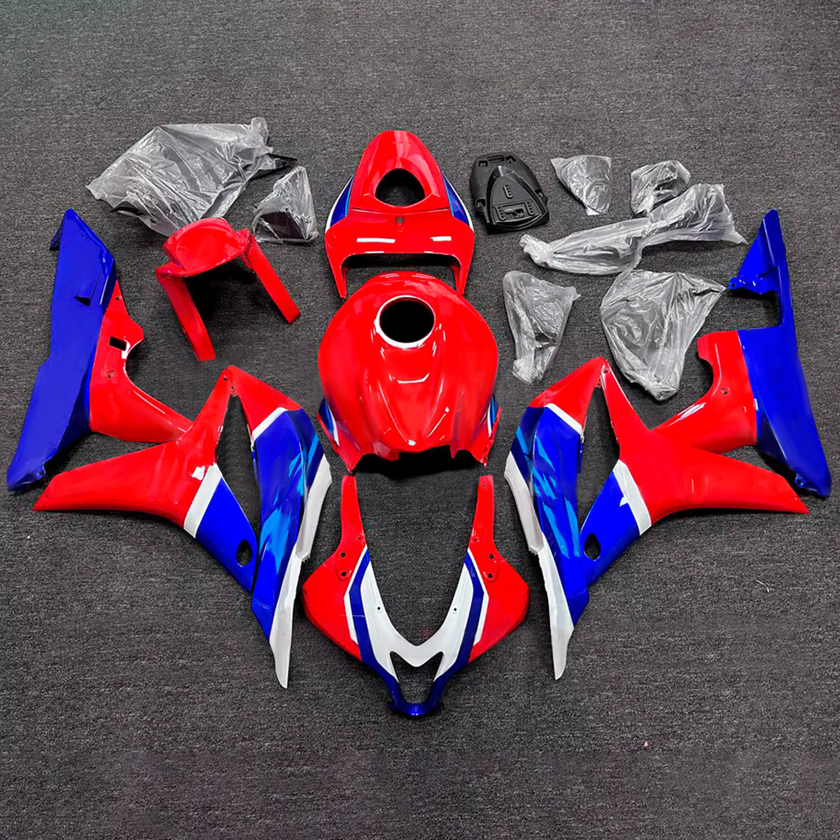 Amotopart 2007-2008 Honda CBR600RR F5 Kit de carénage rouge bleu