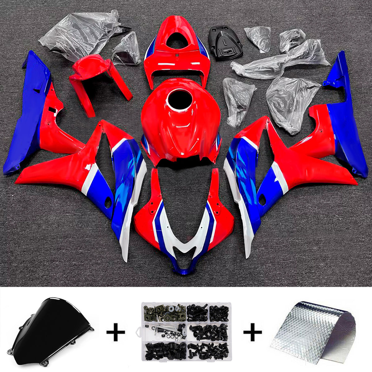 Amotopart 2007-2008 Honda CBR600RR F5 Red Blue Fairing Kit