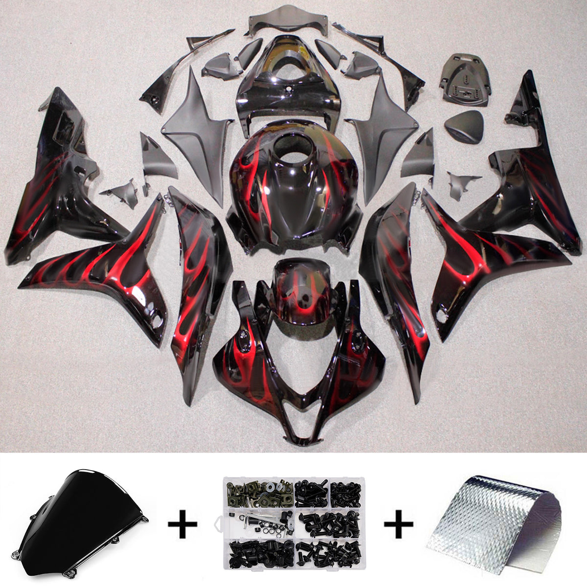 Amotopart 2007-2008 Honda CBR600RR F5 Black Fairing Kit