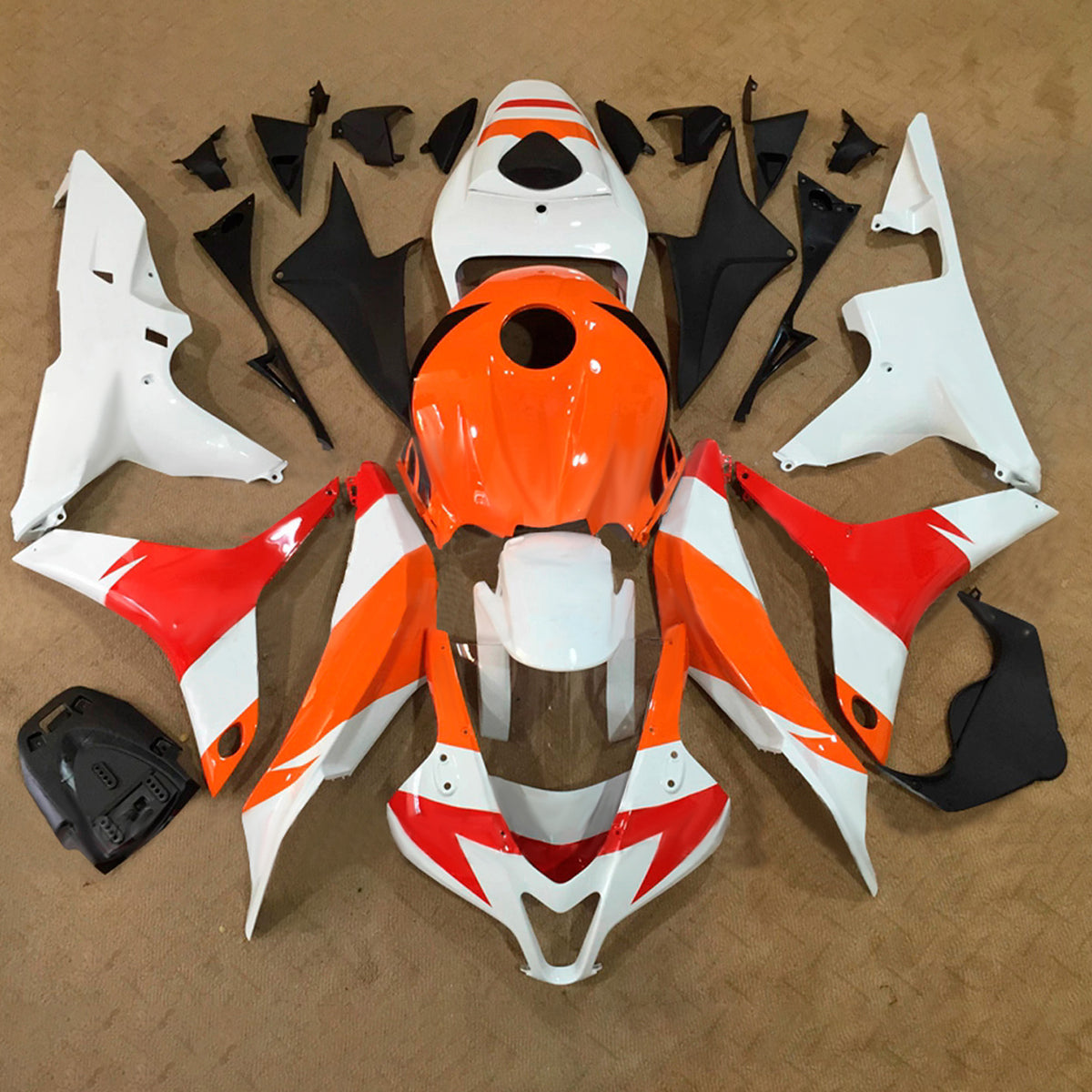 Amotopart 2007-2008 Honda CBR600RR F5 White Orange Fairing Kit