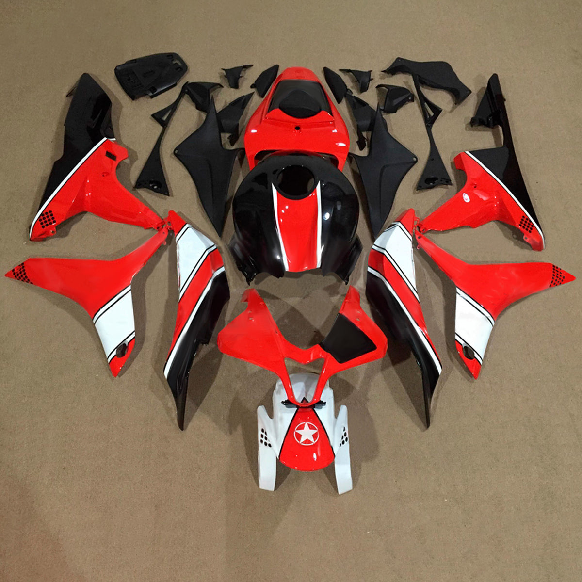 Amotopart 2007–2008 Honda CBR600RR F5 rot-weißes Verkleidungsset