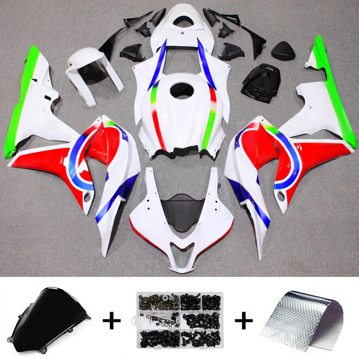 Amotopart 2007-2008 Honda CBR600RR F5 White Red Fairing Kit