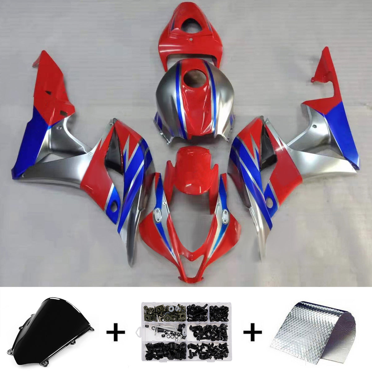 Kit carena Amotopart 2007-2008 Honda CBR600RR F5 rosso blu