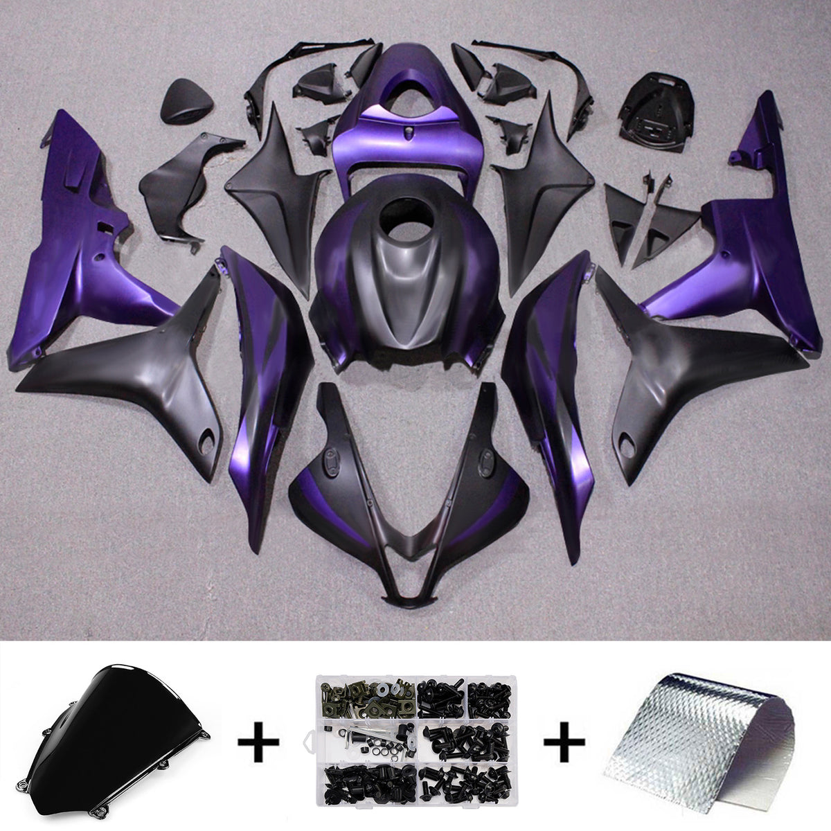 Amotopart 2007-2008 Honda CBR600RR F5 Purple Black Fairing Kit