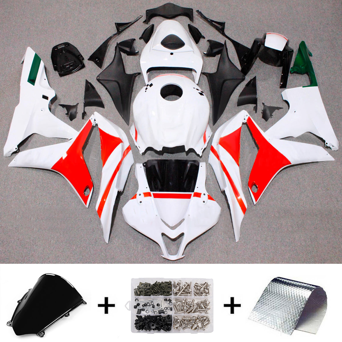 Amotopart 2007-2008 Honda CBR600RR F5 White Red Fairing Kit