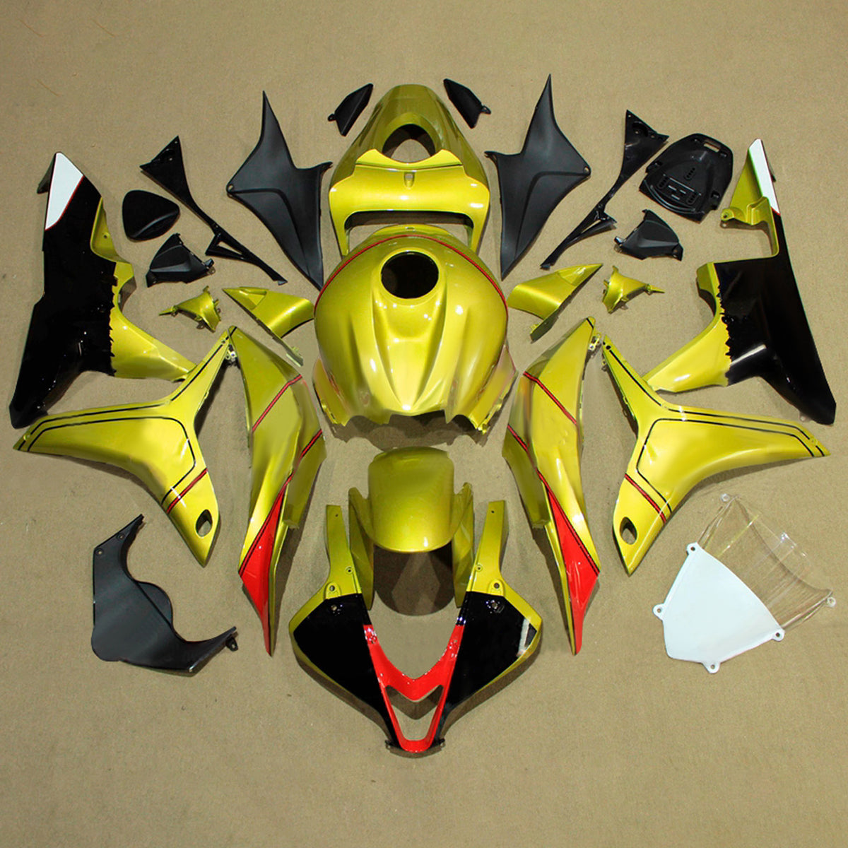 Amotopart 2007-2008 Honda CBR600RR F5 Gold Fairing Kit