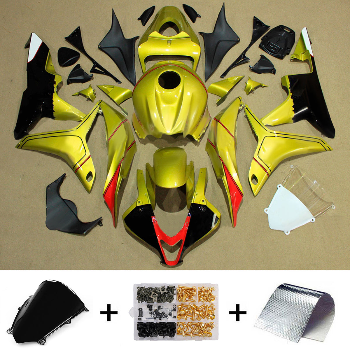Amotopart 2007-2008 Honda CBR600RR F5 Gold Fairing Kit