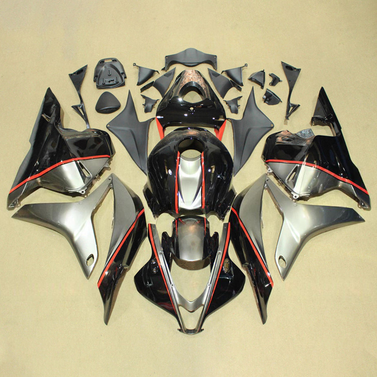 Amotopart 2009-2012 Honda CBR600RR F5 zwart zilver kuipset