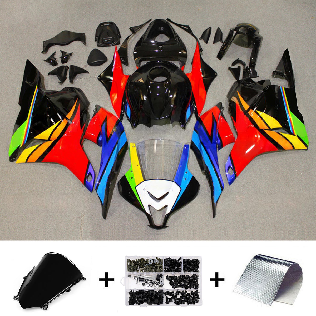 Amotopart 2009-2012 Honda CBR600RR F5 RainBow Fairing Kit