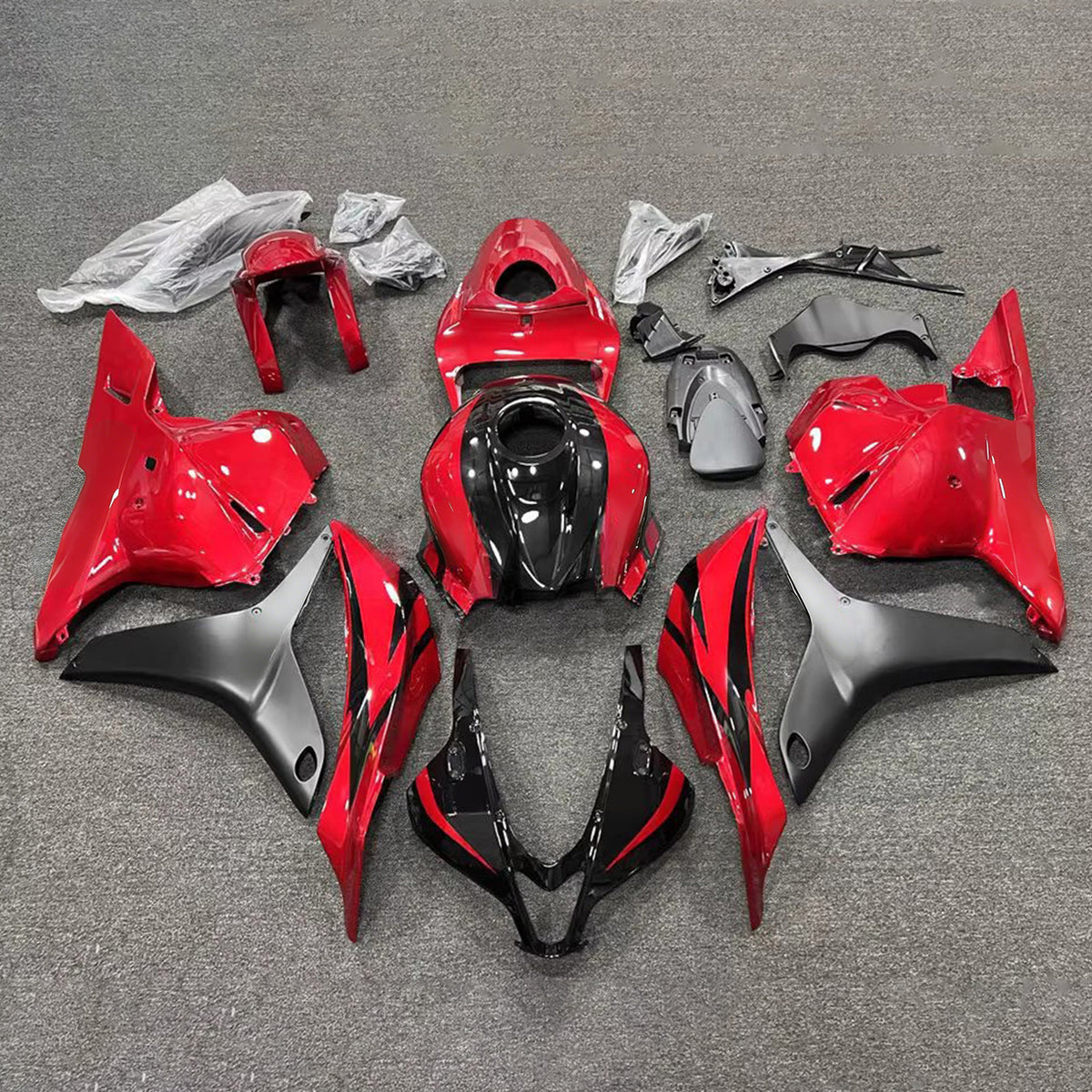 Amotopart 2009-2012 Honda CBR600RR F5 Red Silver Fairing Kit
