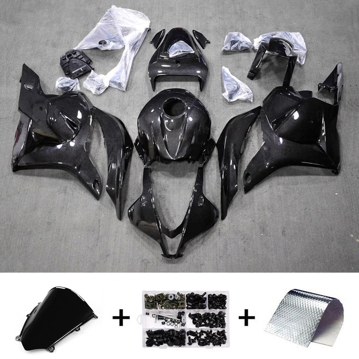 Amotopart 2009-2012 Honda CBR600RR F5 Black Fairing Kit