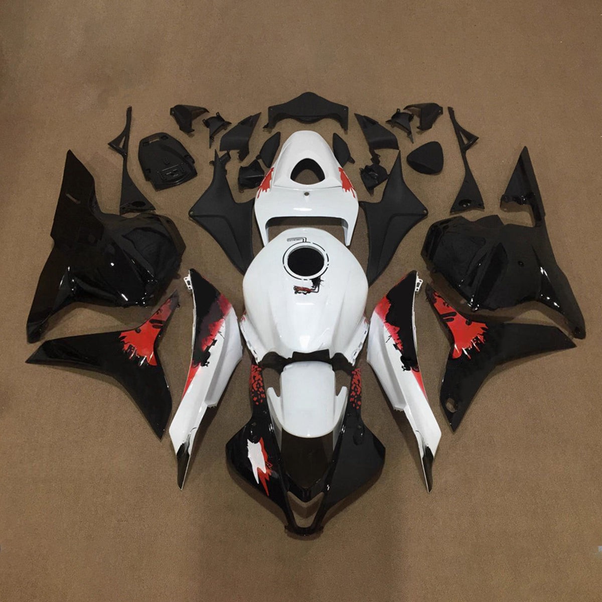 Amotopart 2009-2012 Honda CBR600RR F5 White Black Fairing Kit