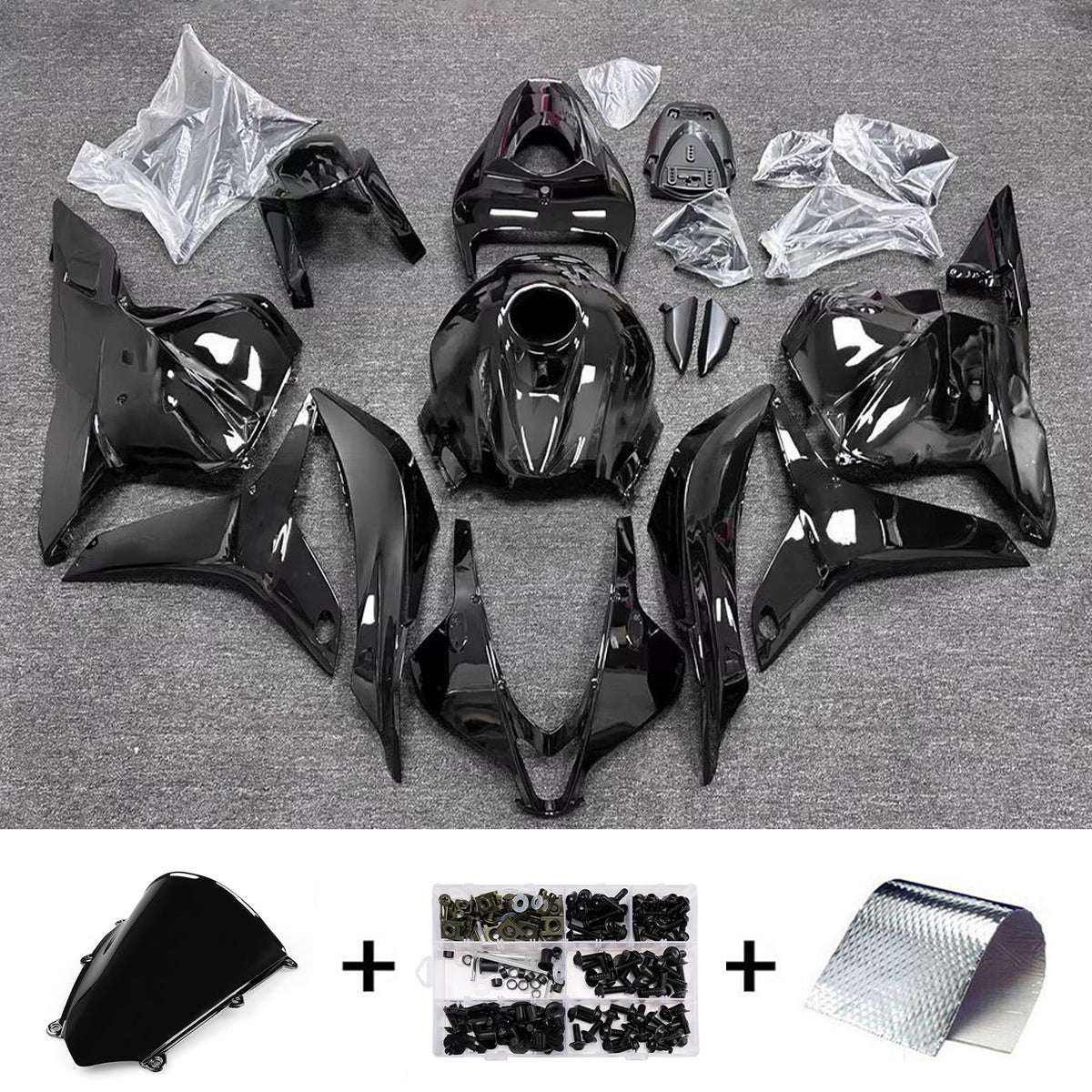 Amotopart 2009-2012 Honda CBR600RR F5 Black Fairing Kit