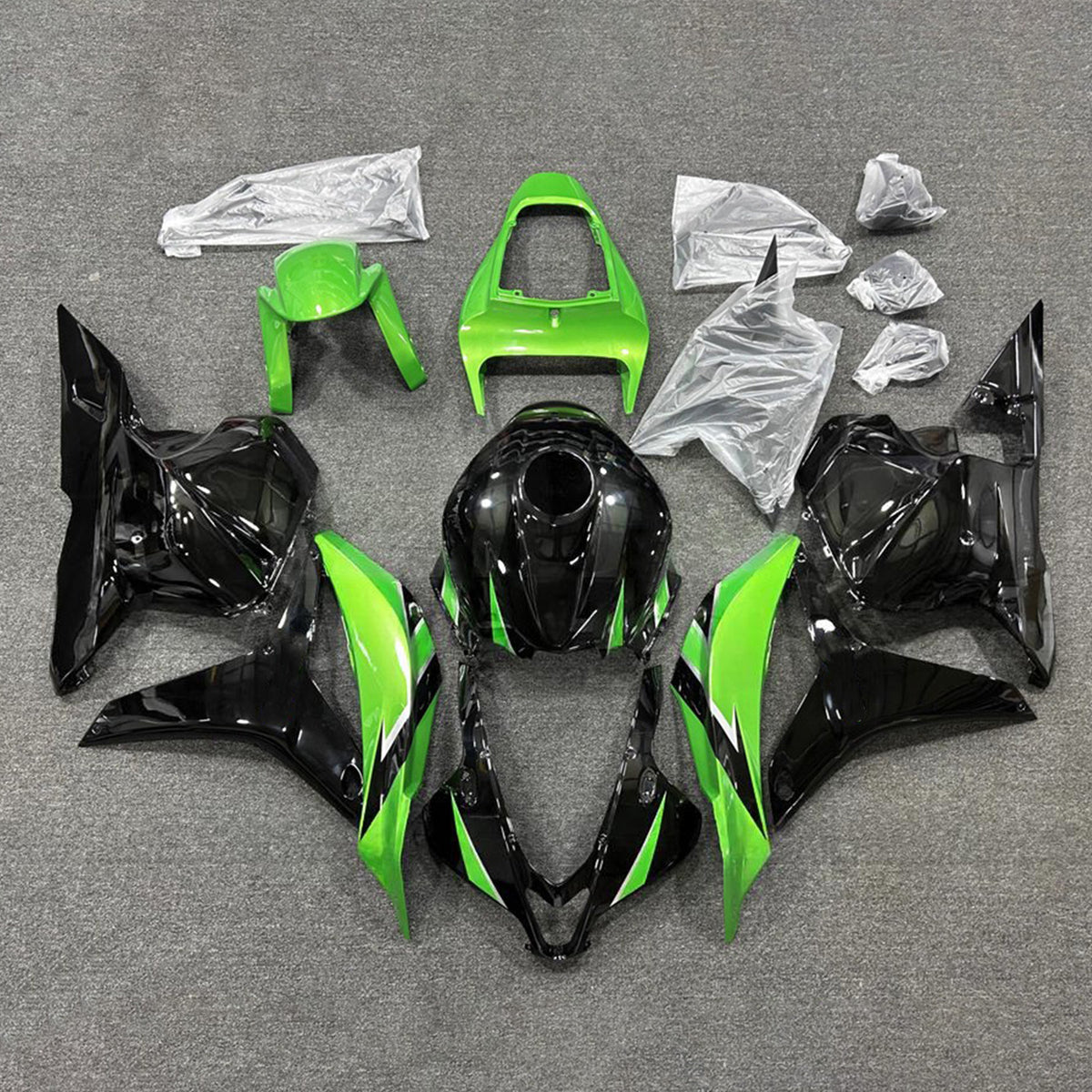 Amotopart 2009-2012 Honda CBR600RR F5 Kit de carenado negro verde