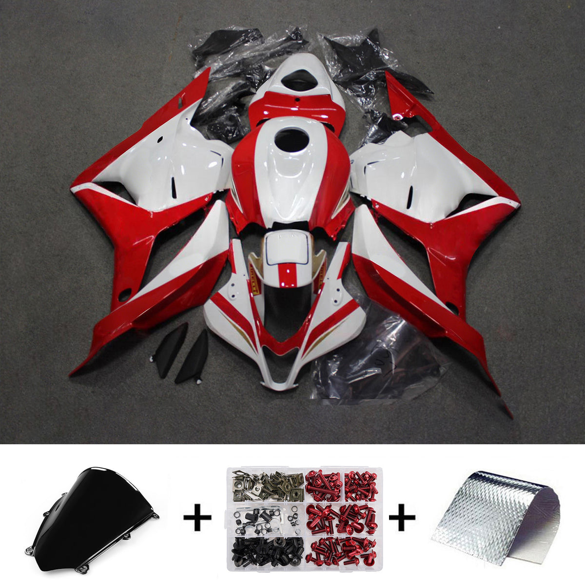 Amotopart 2009-2012 Honda CBR600RR F5 White Red Fairing Kit