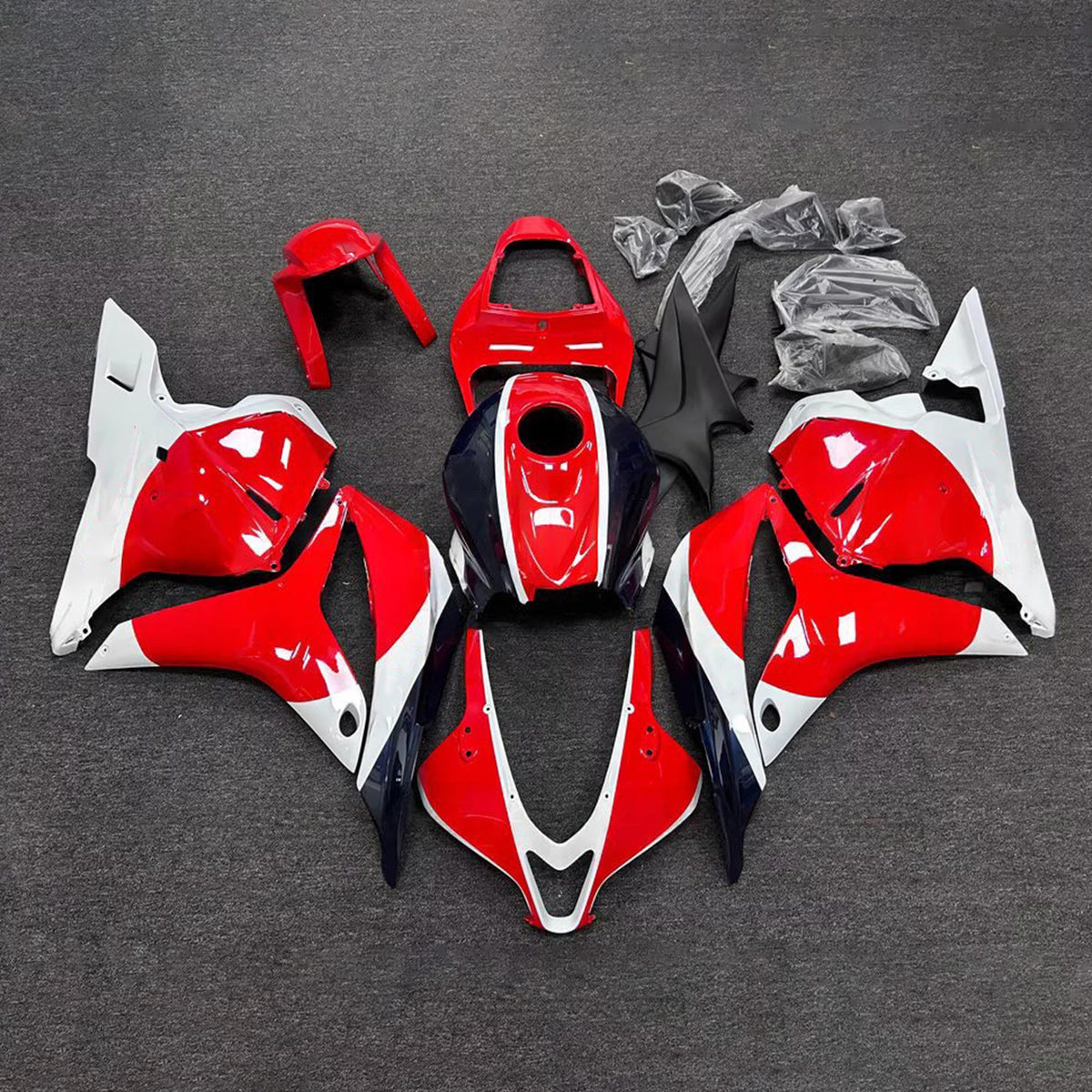 Amotopart 2009-2012 Honda CBR600RR F5 White Red Fairing Kit