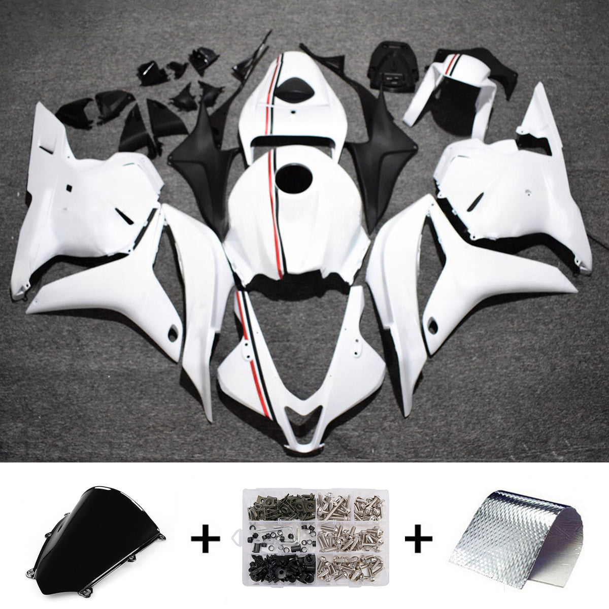 Amotopart 2009-2012 Honda CBR600RR F5 White Fairing Kit