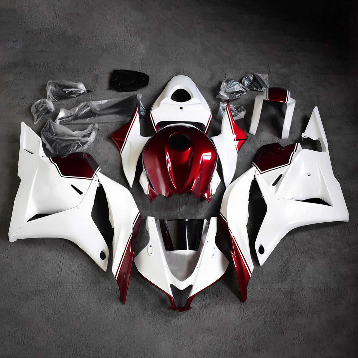 Amotopart 2009–2012 Honda CBR600RR F5 Weiß Rot Verkleidungsset