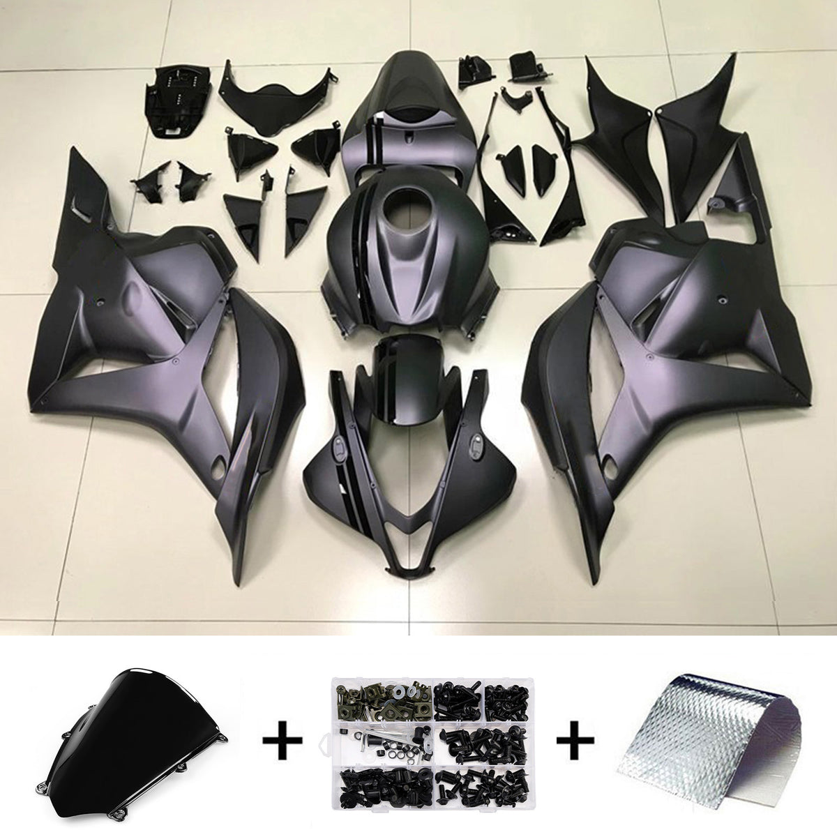 Amotopart 2009–2012 Honda CBR600RR F5 schwarzes Verkleidungsset