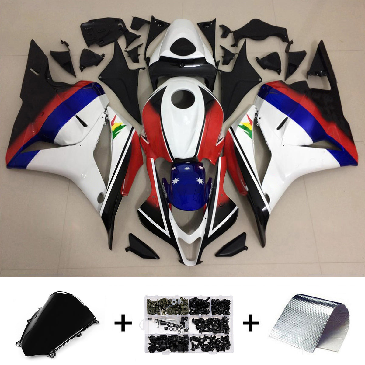 Amotopart 2009-2012 Honda CBR600RR F5 White Red Black Fairing Kit