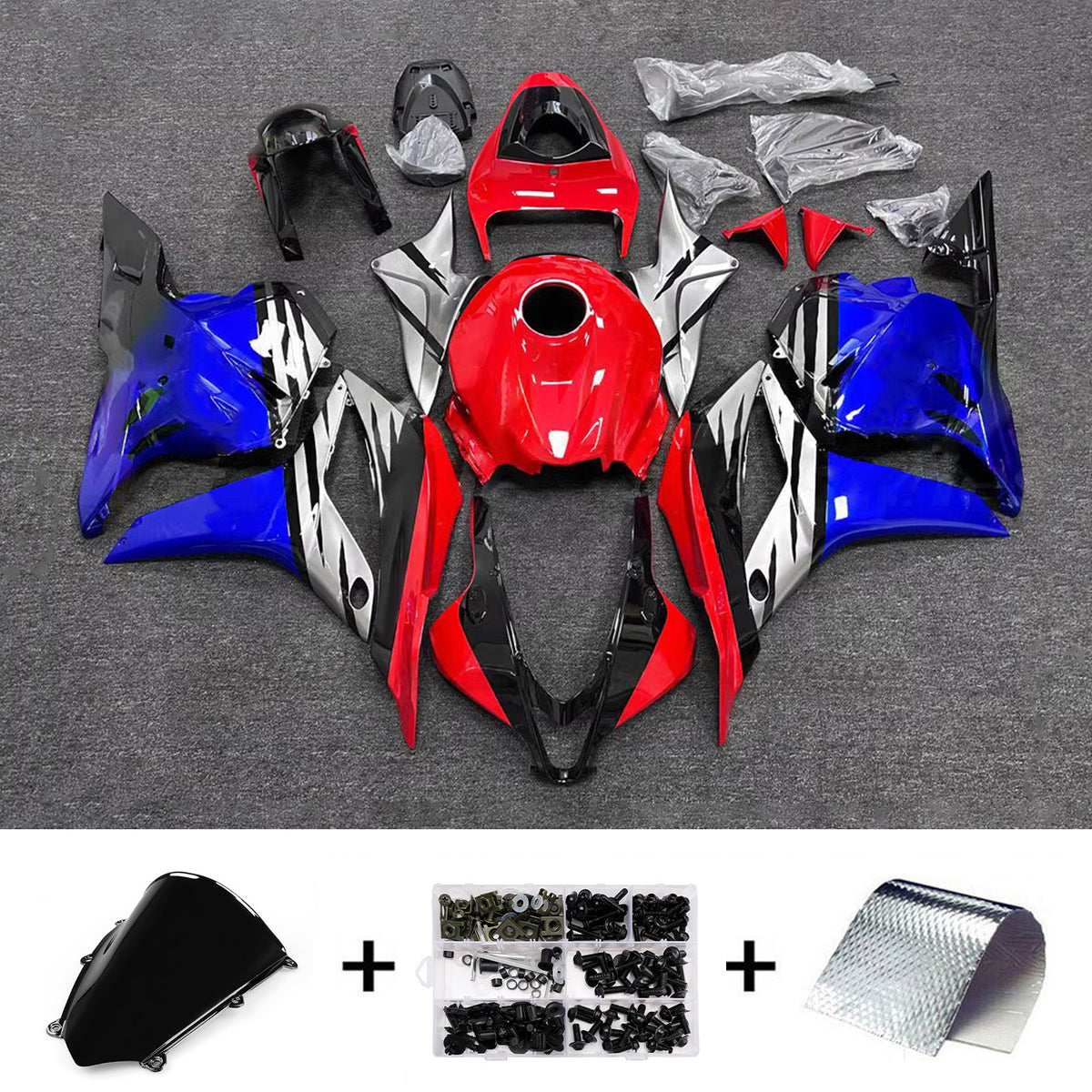 Amotopart 2009–2012 Honda CBR600RR F5 Rot Blau Verkleidungsset