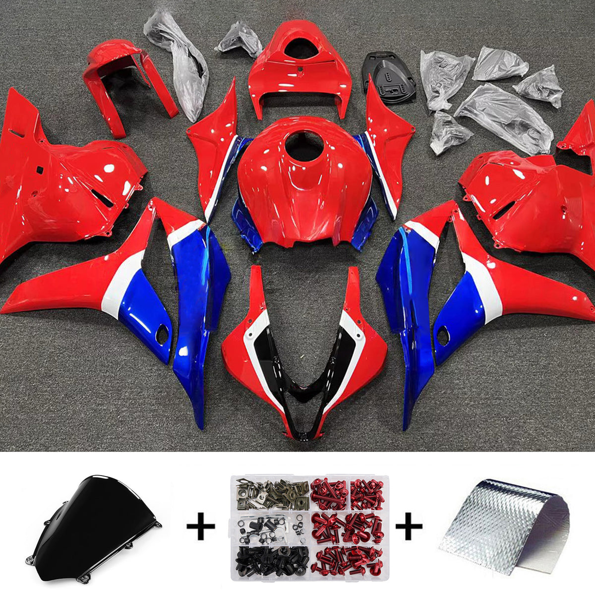 Amotopart 2009-2012 Honda CBR600RR F5 Red Blue Fairing Kit