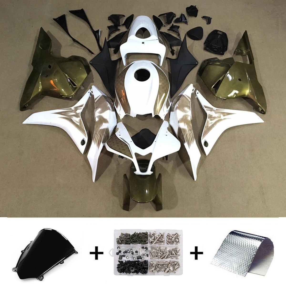 Amotopart 2009-2012 Honda CBR600RR F5 White Fairing Kit