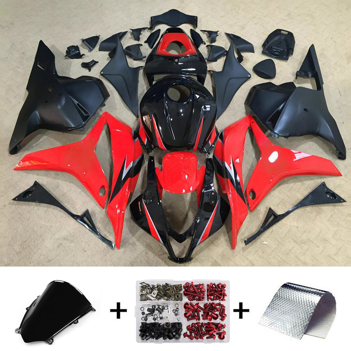 Amotopart 2009-2012 Honda CBR600RR F5 Red Black Fairing Kit
