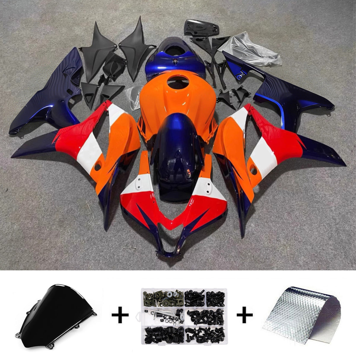 Zestaw owiewek Amotopart 2009-2012 Honda CBR600RR F5 Pomarańczowo-Czerwona