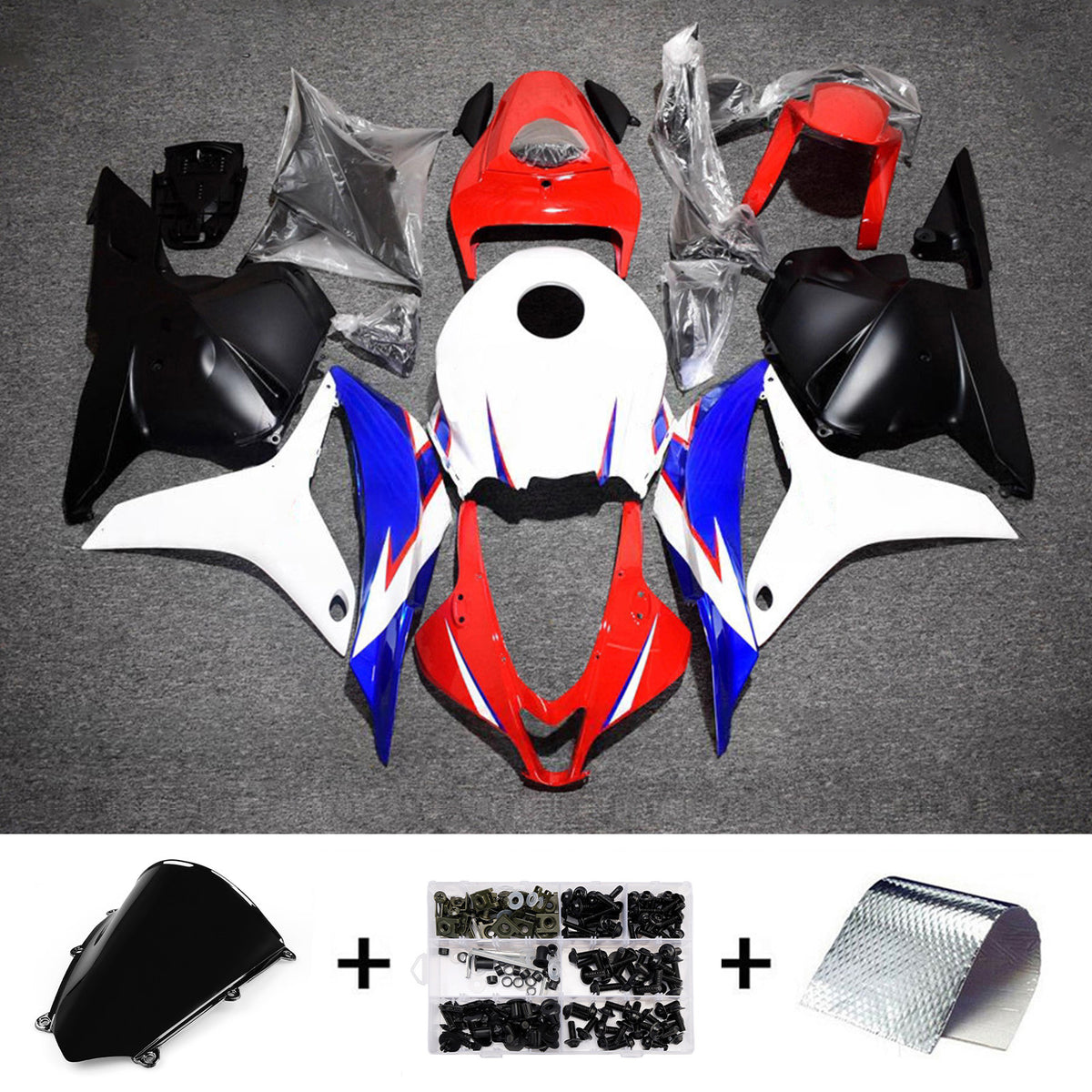 Amotopart 2009-2012 Honda CBR600RR F5 White Red Fairing Kit