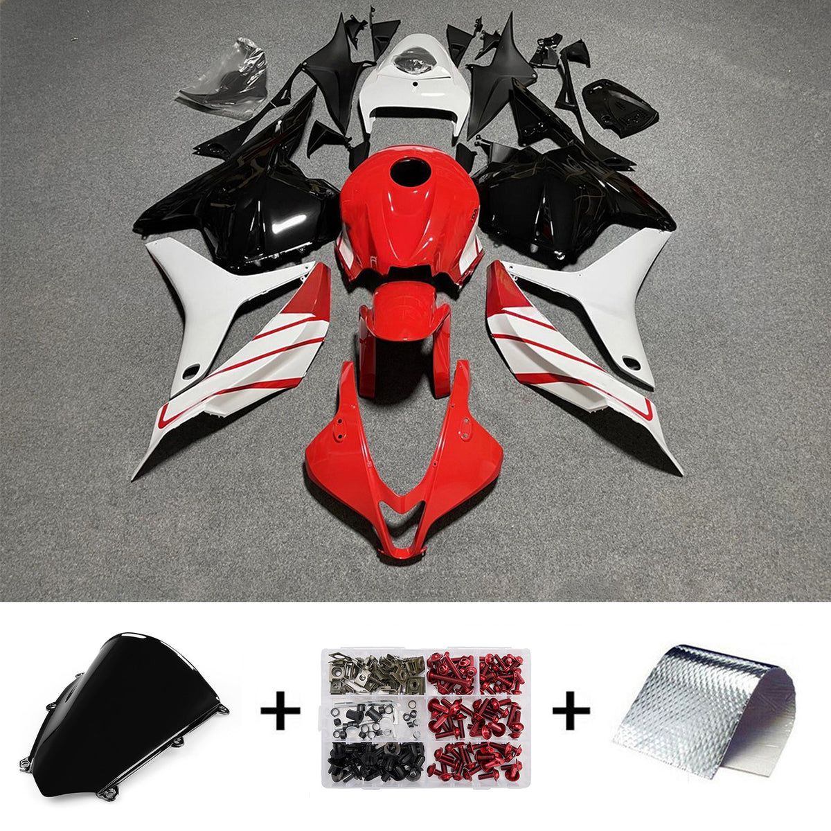 Amotopart 2009-2012 Honda CBR600RR F5 Red White Fairing Kit