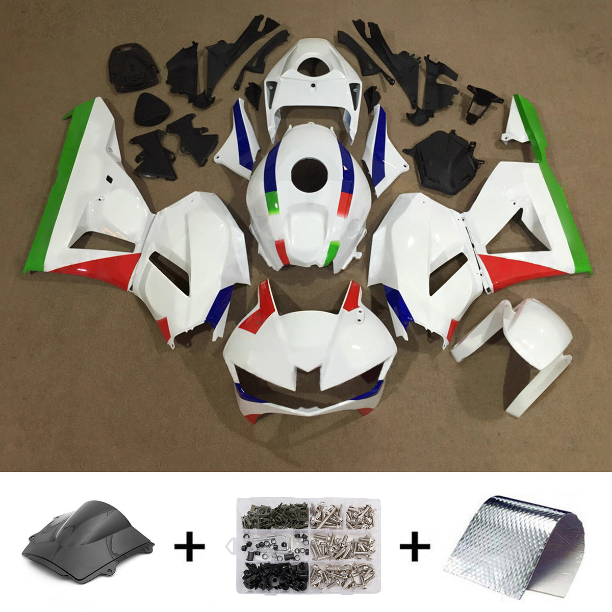 Amotopart 2013-2025 Honda CBR600RR F5 White Fairing Kit