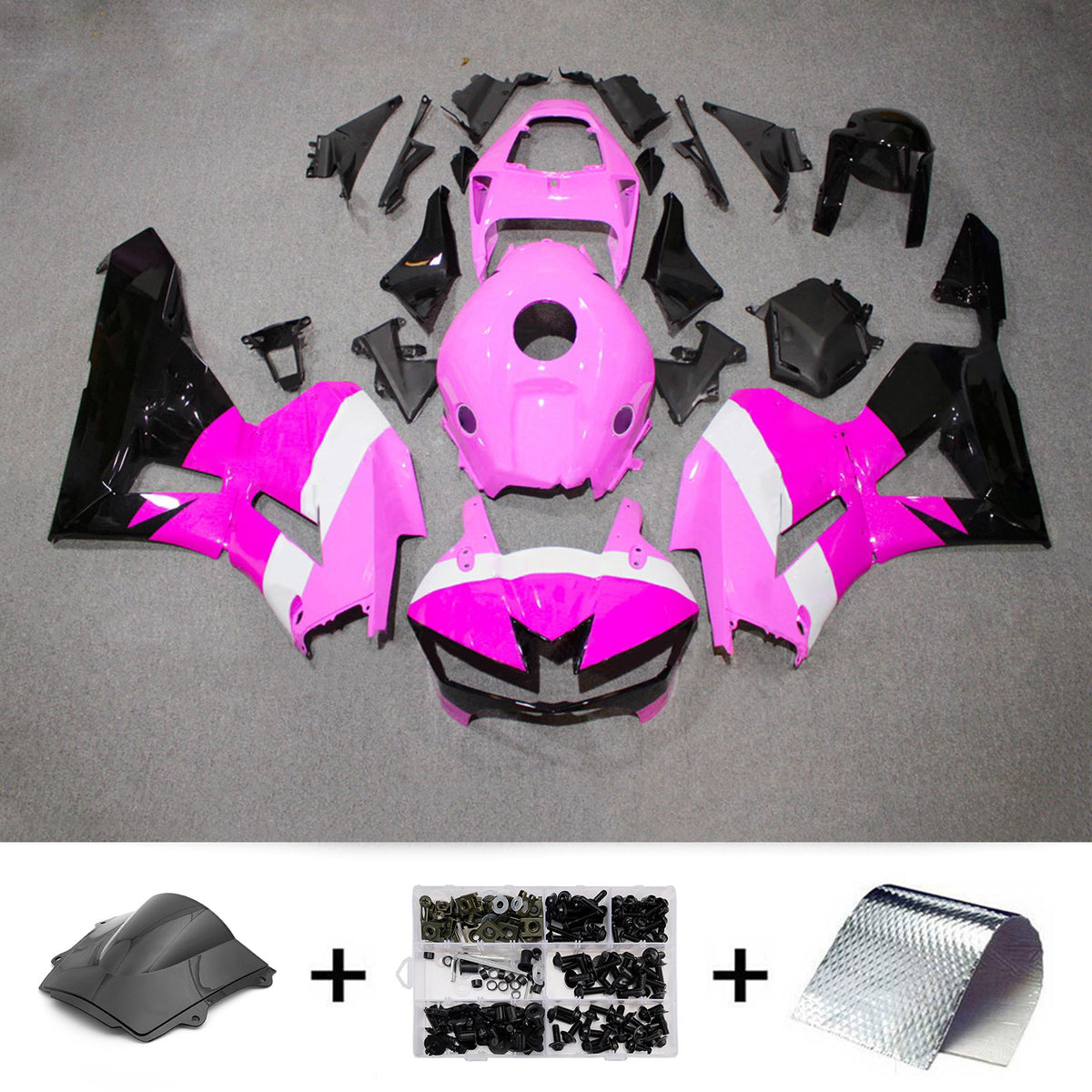 Amotopart 2013-2025 Honda CBR600RR F5 Kit de carenado rosa