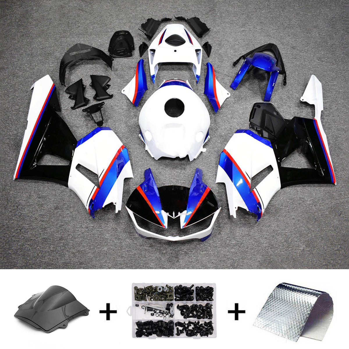 Zestaw owiewek Amotopart 2013-2025 Honda CBR600RR F5 biało-niebieski