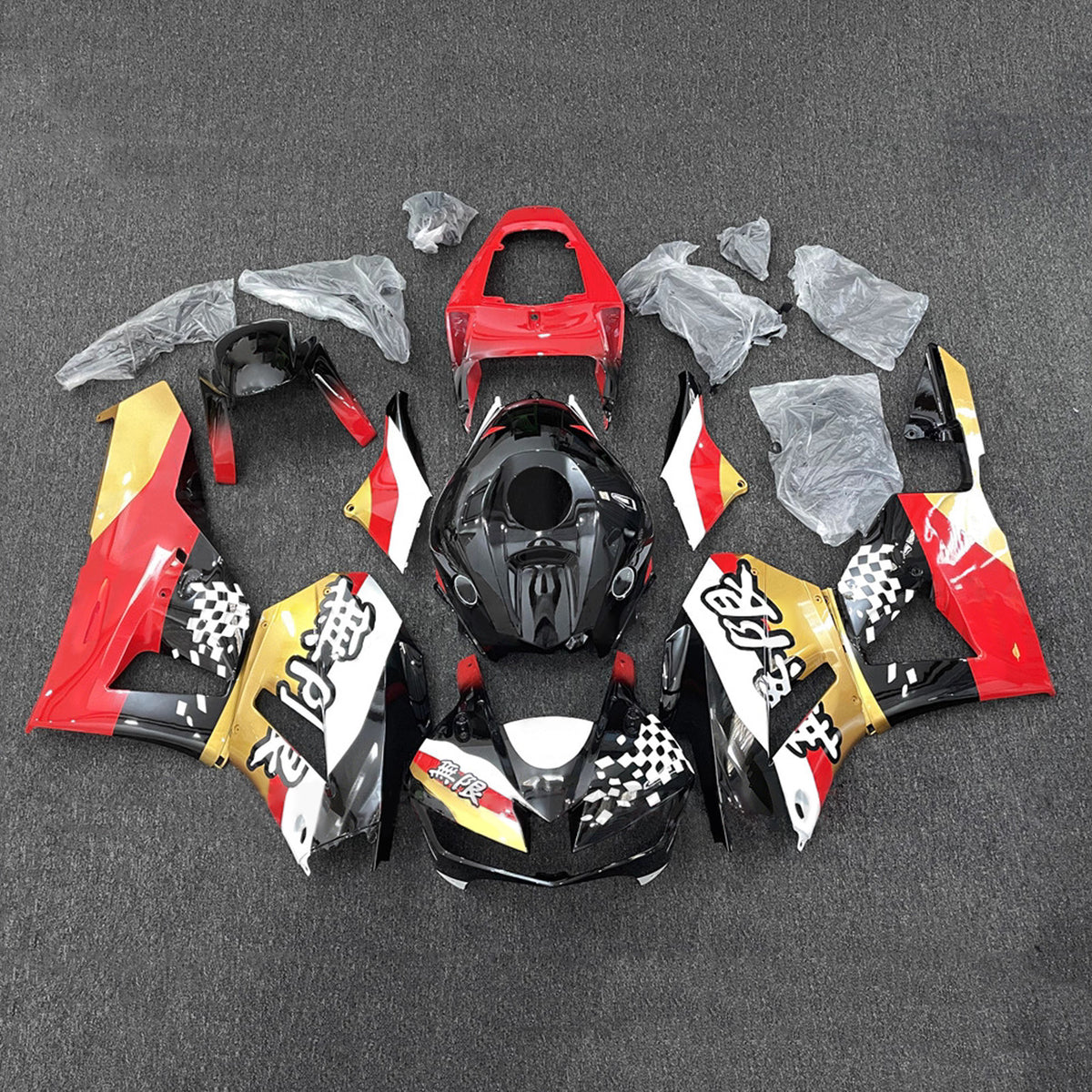 Amotopart 2013-2025 Honda CBR600RR F5 Black Red Fairing Kit