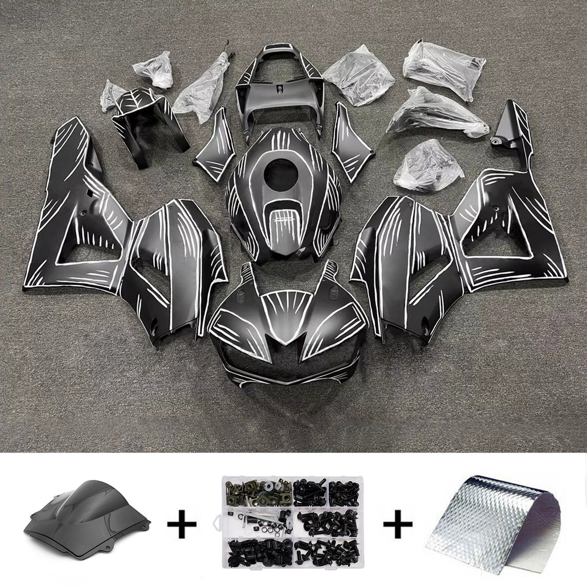 Amotopart 2013-2025 Honda CBR600RR F5 Black Fairing Kit