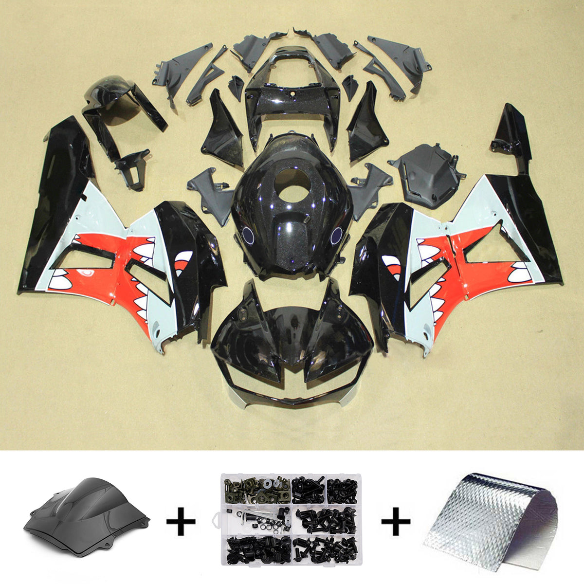 Amotopart 2013-2025 Honda CBR600RR F5 Black Fairing Kit