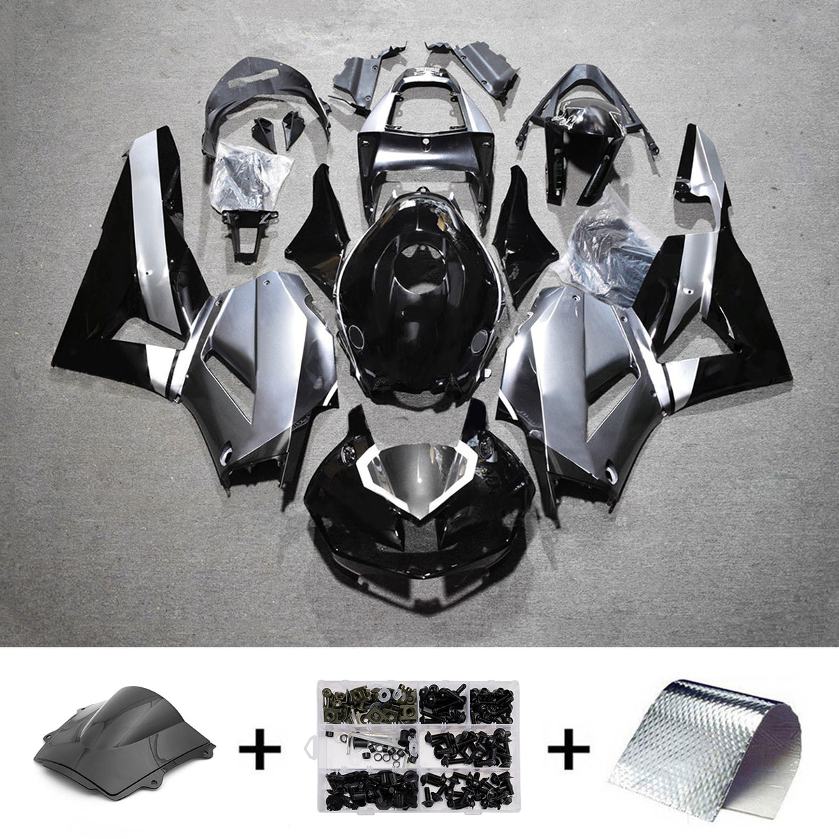 Amotopart 2013-2025 ホンダ CBR600RR F5 シルバー ブラック フェアリングキット