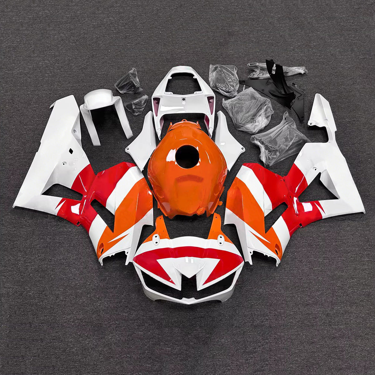 Amotopart 2013-2025 Honda CBR600RR F5 Orange Red White Fairing Kit