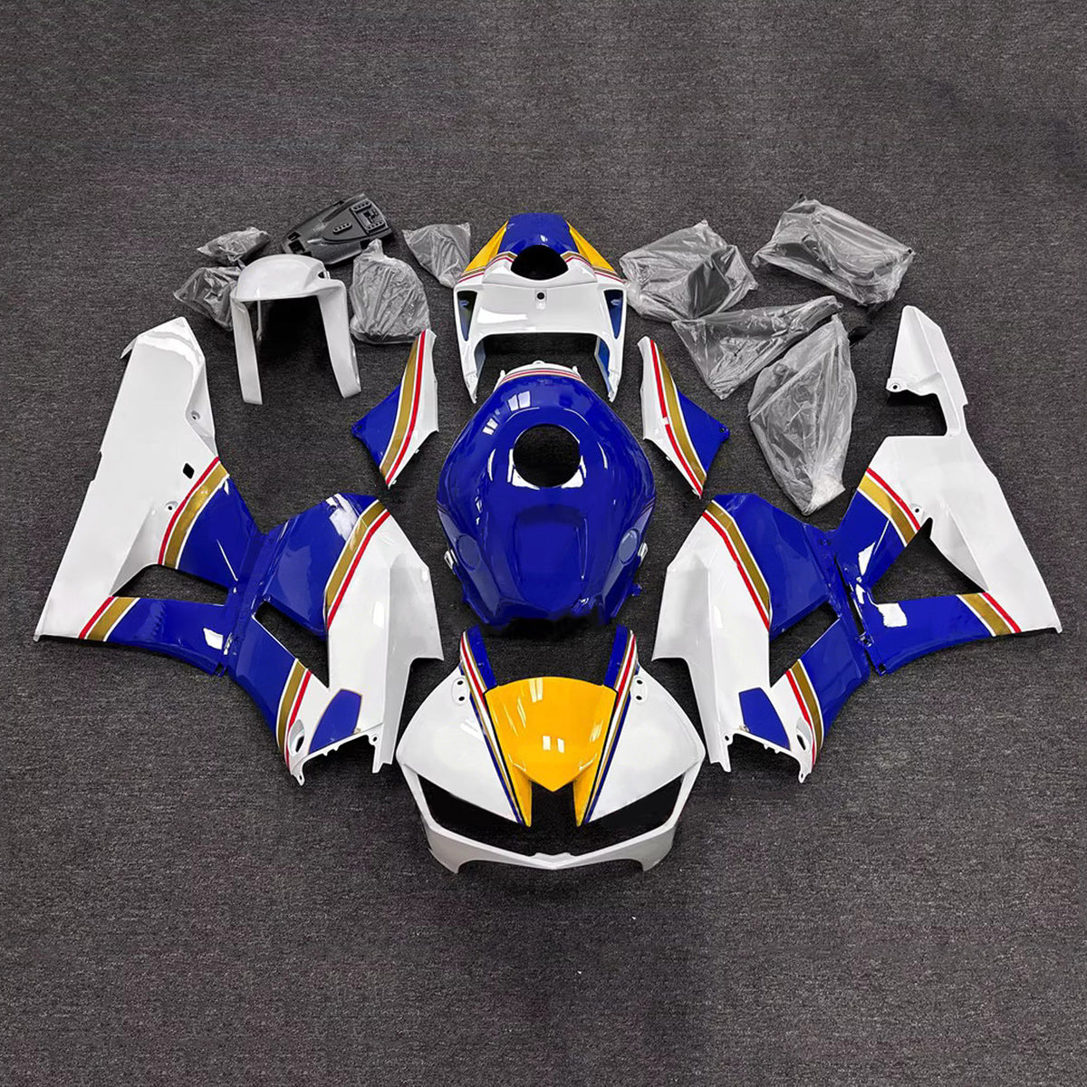 Amotopart 2013-2025 Honda CBR600RR F5 Blue White Fairing Kit
